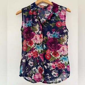 Pique Republic Floral Sheer Sleeveless Blouse
